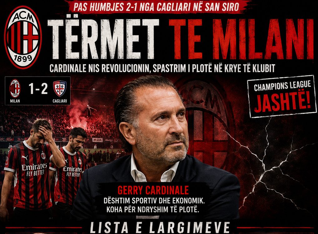 Tërmet te Milani: Cardinale shkarkon drejtuesit, Tare dhe Allegri drejt largimit pas dështimit në Champions League