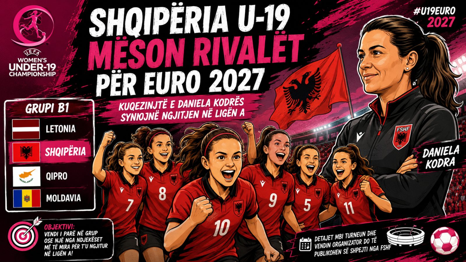 Shqipëria U-19 për Vajza Mëson Kundërshtarët në Kualifikueset e Euro 2027
