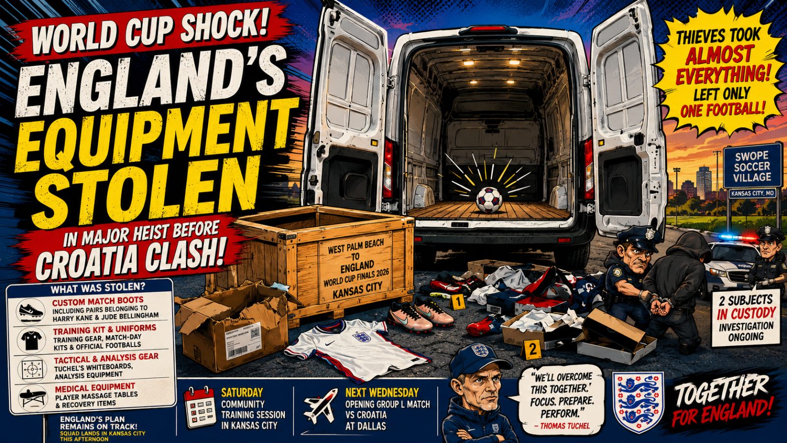 England Hit by Major World Cup Equipment Heist Ahead of Croatia Opener