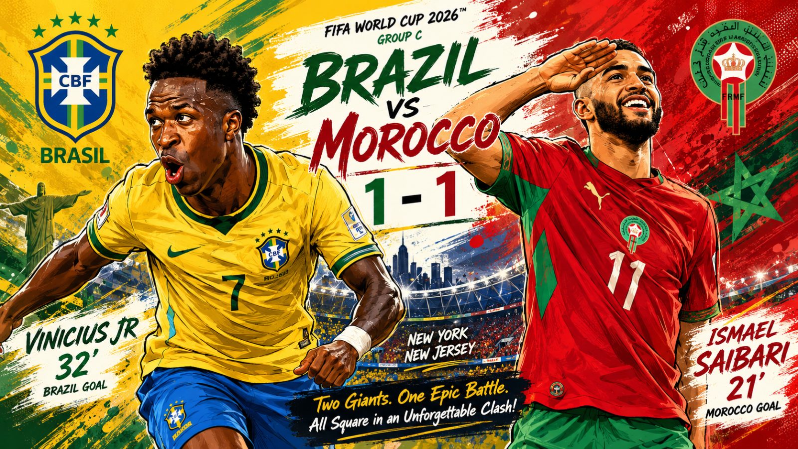 Vinicius Jr Rescues Brazil as Morocco Earn Valuable Draw in World Cup Clash
