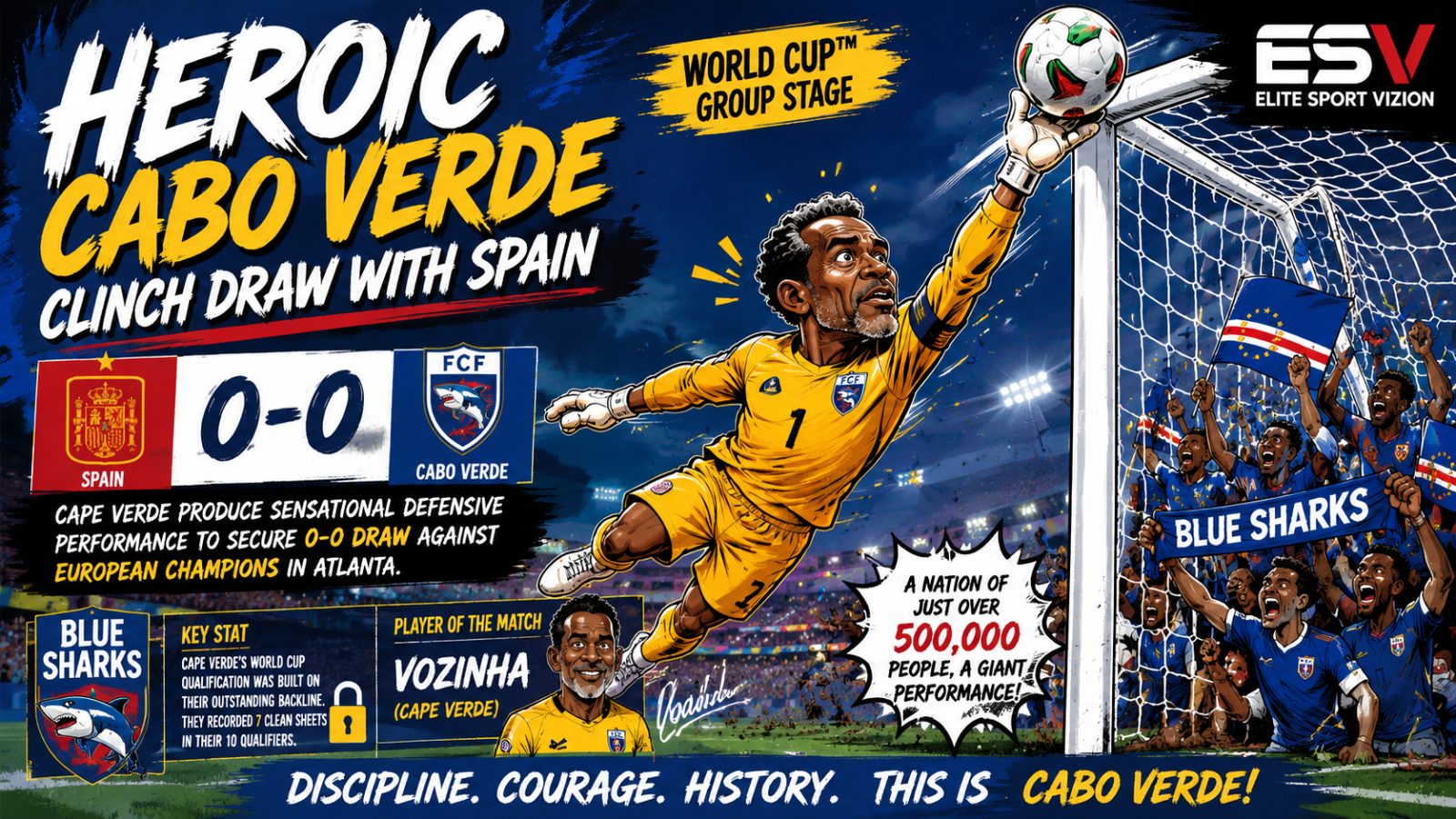 Heroic Cabo Verde Stun Spain with Historic World Cup Draw