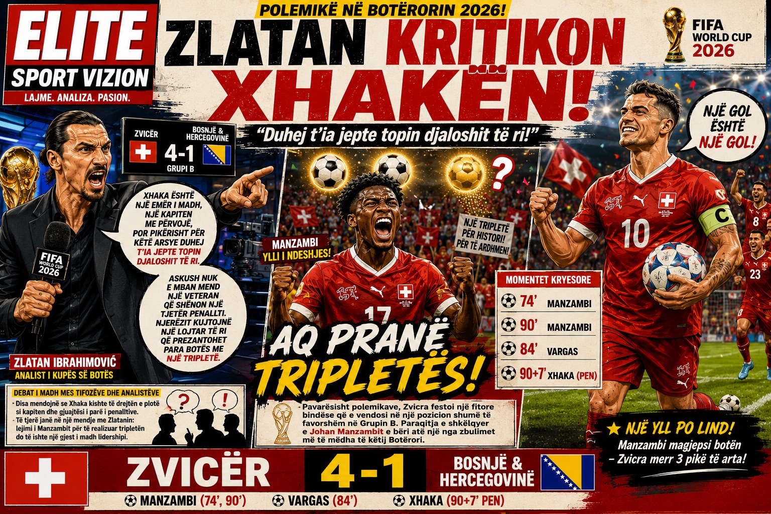 ZLATAN KRITIKON XHAKËN PAS FITORES SË ZVICRËS