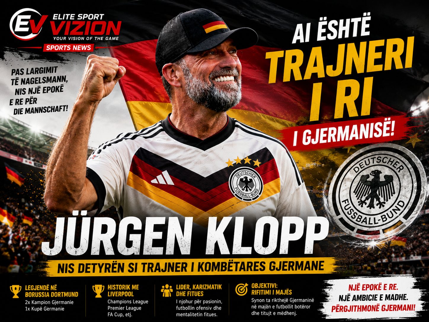 Klopp drejt një epoke të re me Gjermaninë pas largimit të Nagelsmann