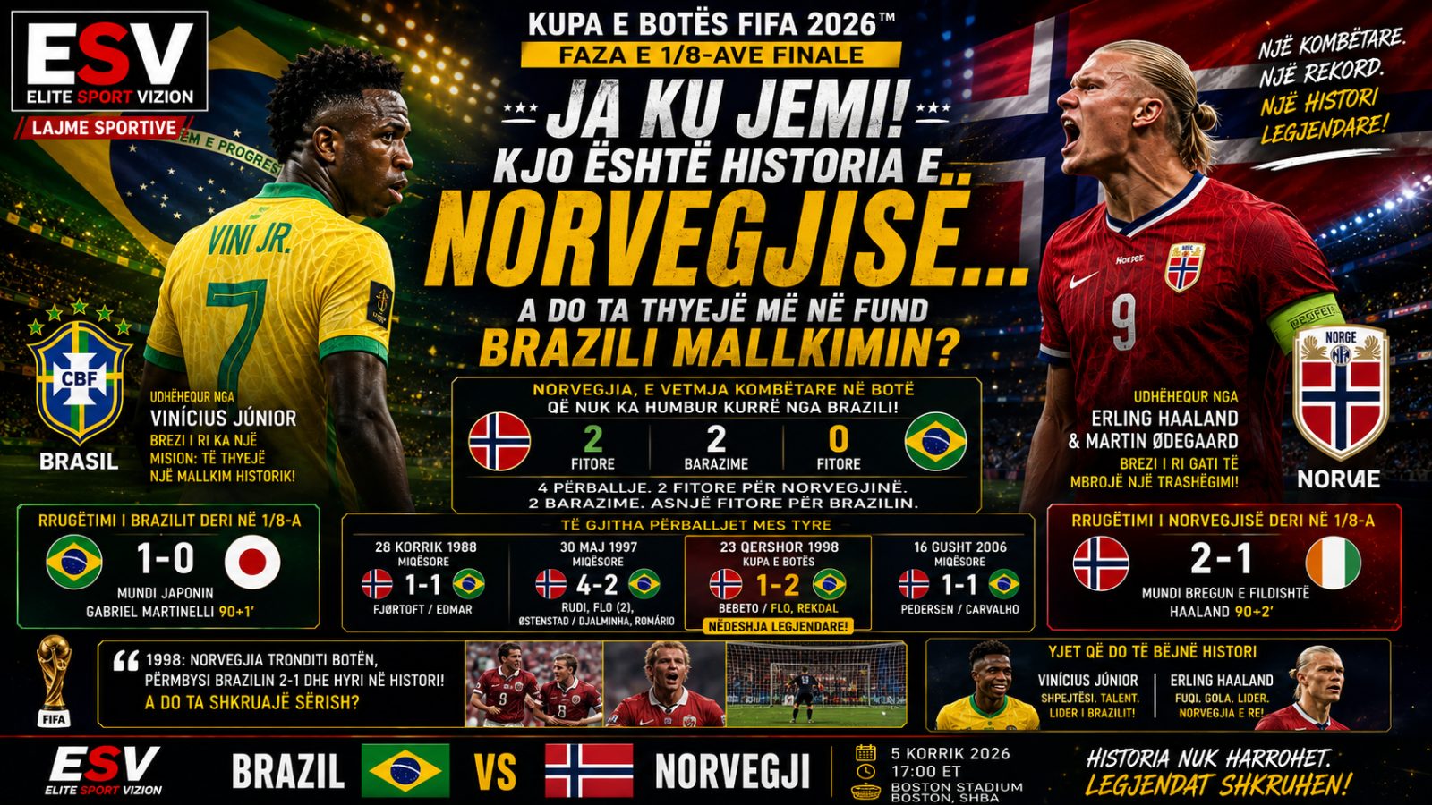 Ja ku jemi! Kjo është historia e Norvegjisë... A do ta thyejë më në fund Brazili mallkimin?