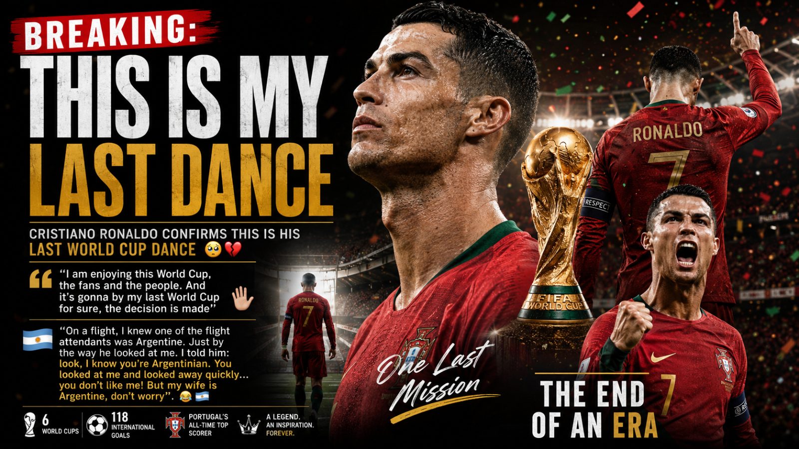 "This Is My Last Dance" – Cristiano Ronaldo Confirms the End of His World Cup Journey