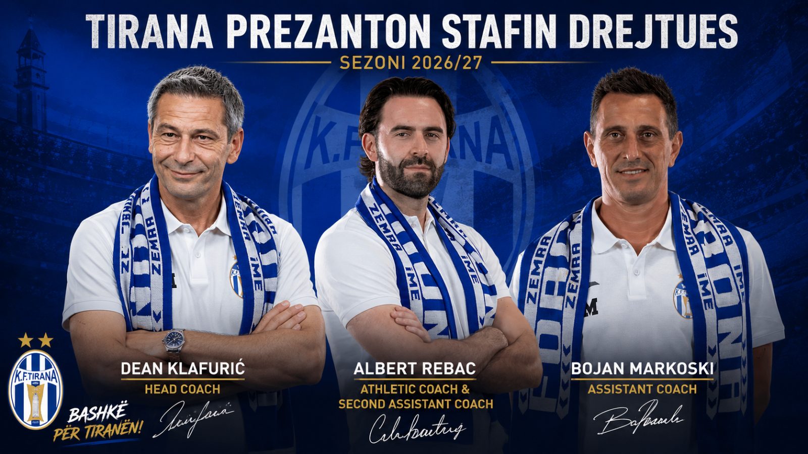 Tirana Unveils New Coaching Staff: Dean Klafurić Takes Charge