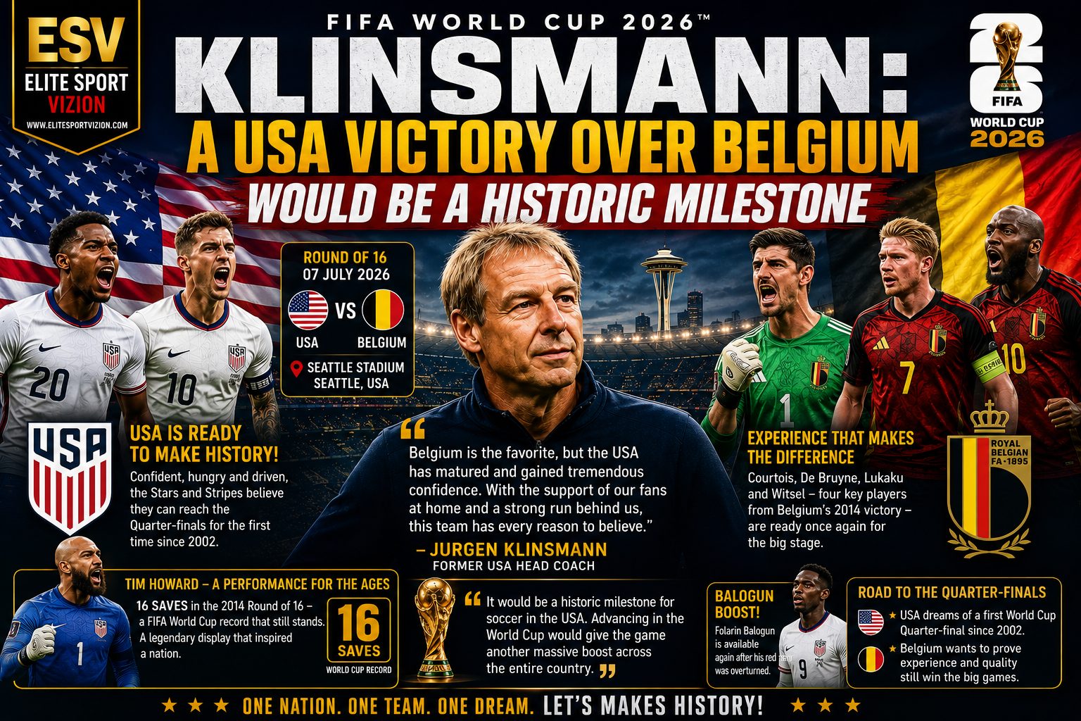 Klinsmann: A USA Victory Over Belgium Would Be a Historic Milestone
