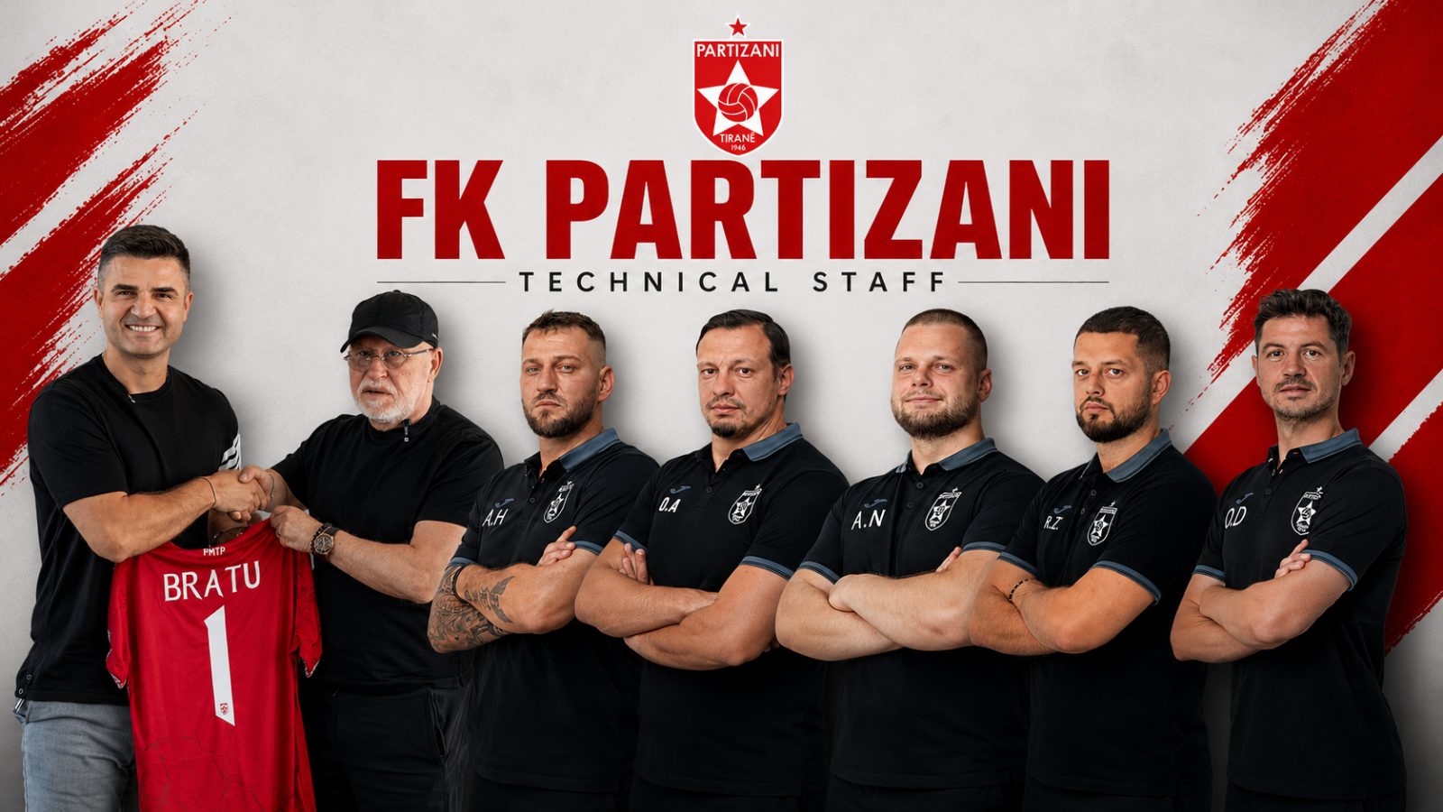 ZYRTARE: FK Partizani prezanton stafin teknik për sezonin 2026–2027.