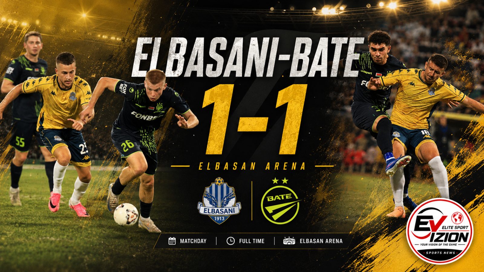 Elbasani shpërdoron avantazhin në “Elbasan Arena”, BATE largohet me një barazim të vlefshëm
