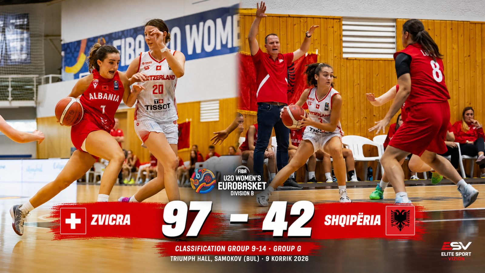 Zvicra dominon Shqipërinë 97-42 në FIBA U20 Women's EuroBasket Division B