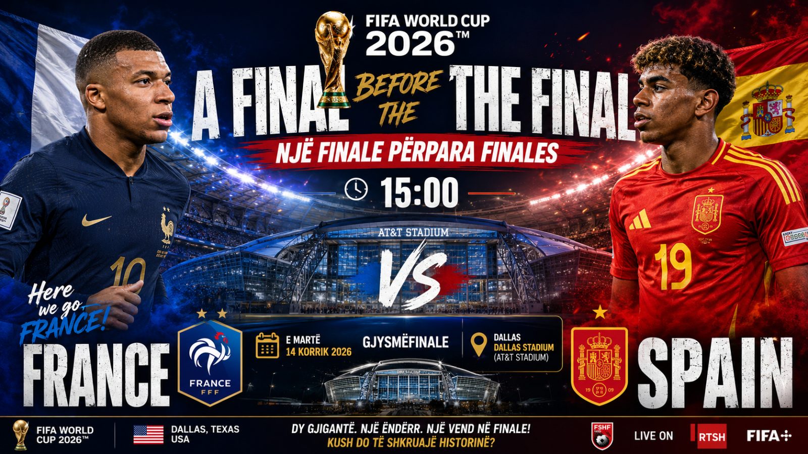 Franca dhe Spanja përballen në gjysmëfinalen e Kupës së Botës: Një finale përpara finales