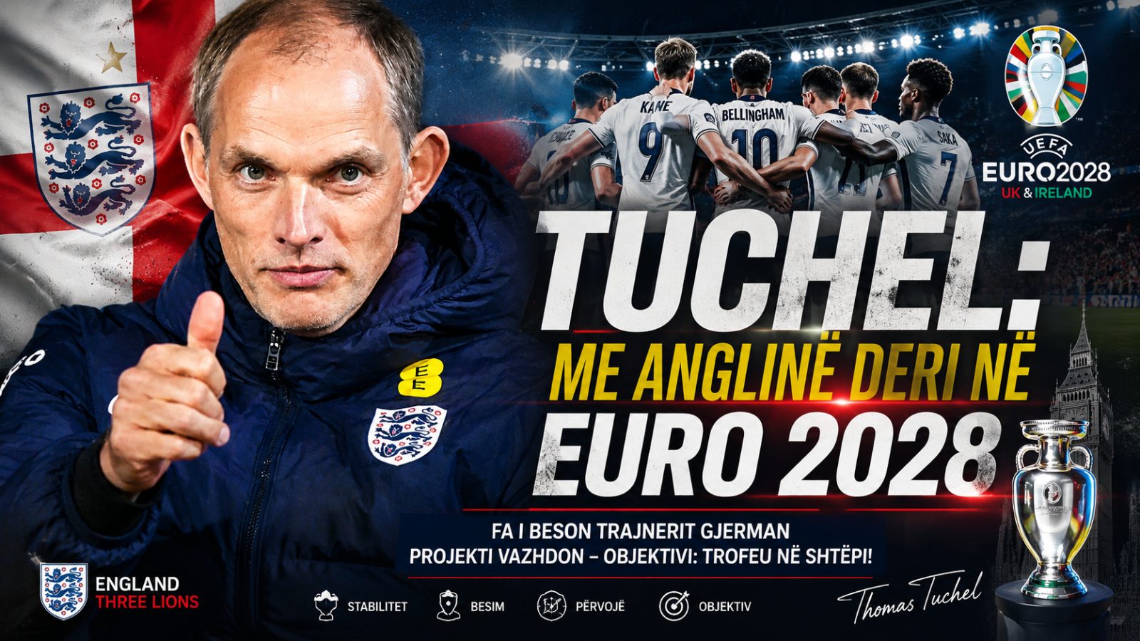 Thomas Tuchel vazhdon me Anglinë deri në Euro 2028
