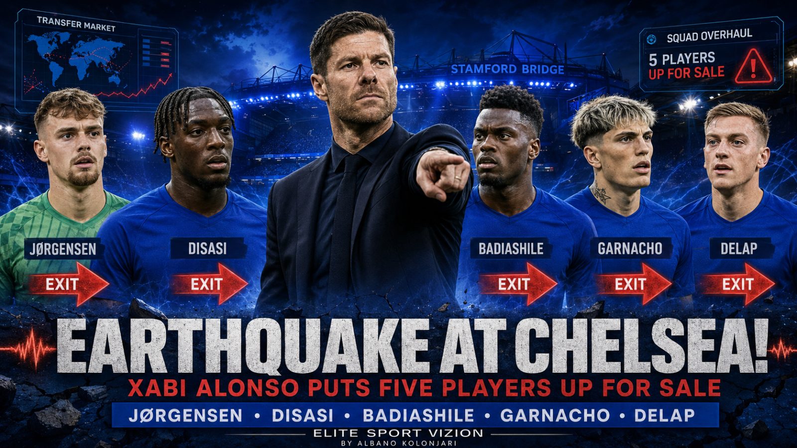 Earthquake at Chelsea: Xabi Alonso Puts Five Players Up for Sale