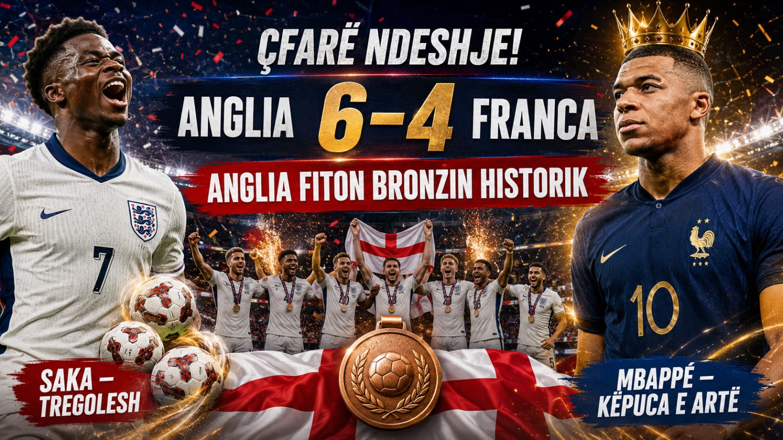 ÇFARË DJALL NDESHJE ISHTE KJO?! Anglia mposht Francën 6–4 dhe fiton medaljen historike të bronztë në Botëror