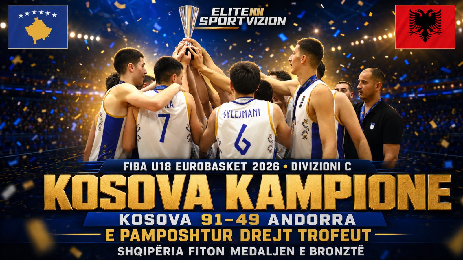 Kosova shpallet kampione e FIBA U18 EuroBasket 2026, Divizioni C