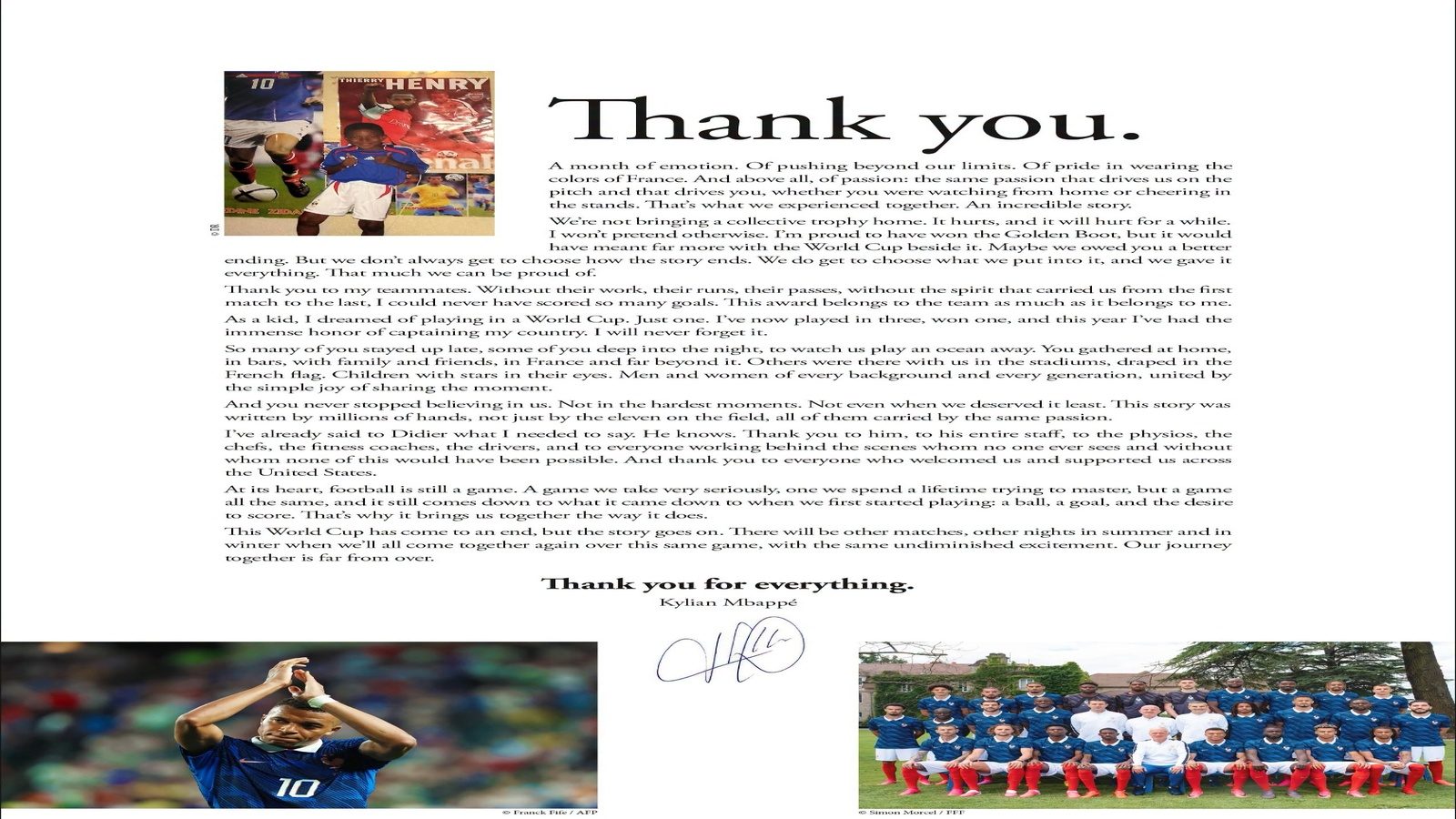 Captain Mbappé Writes to the French People: This Pain Will Last for a Long Time