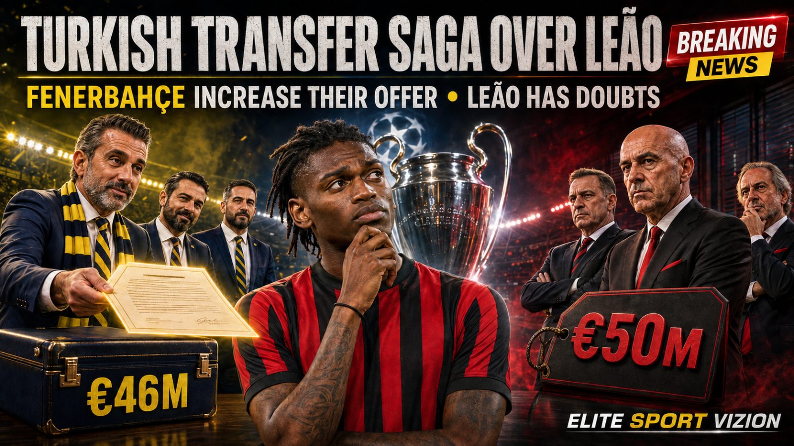 Turkish Transfer Saga over Rafael Leão Continues: Fenerbahçe Increase Their Offer, but the Portuguese Star Has Doubts