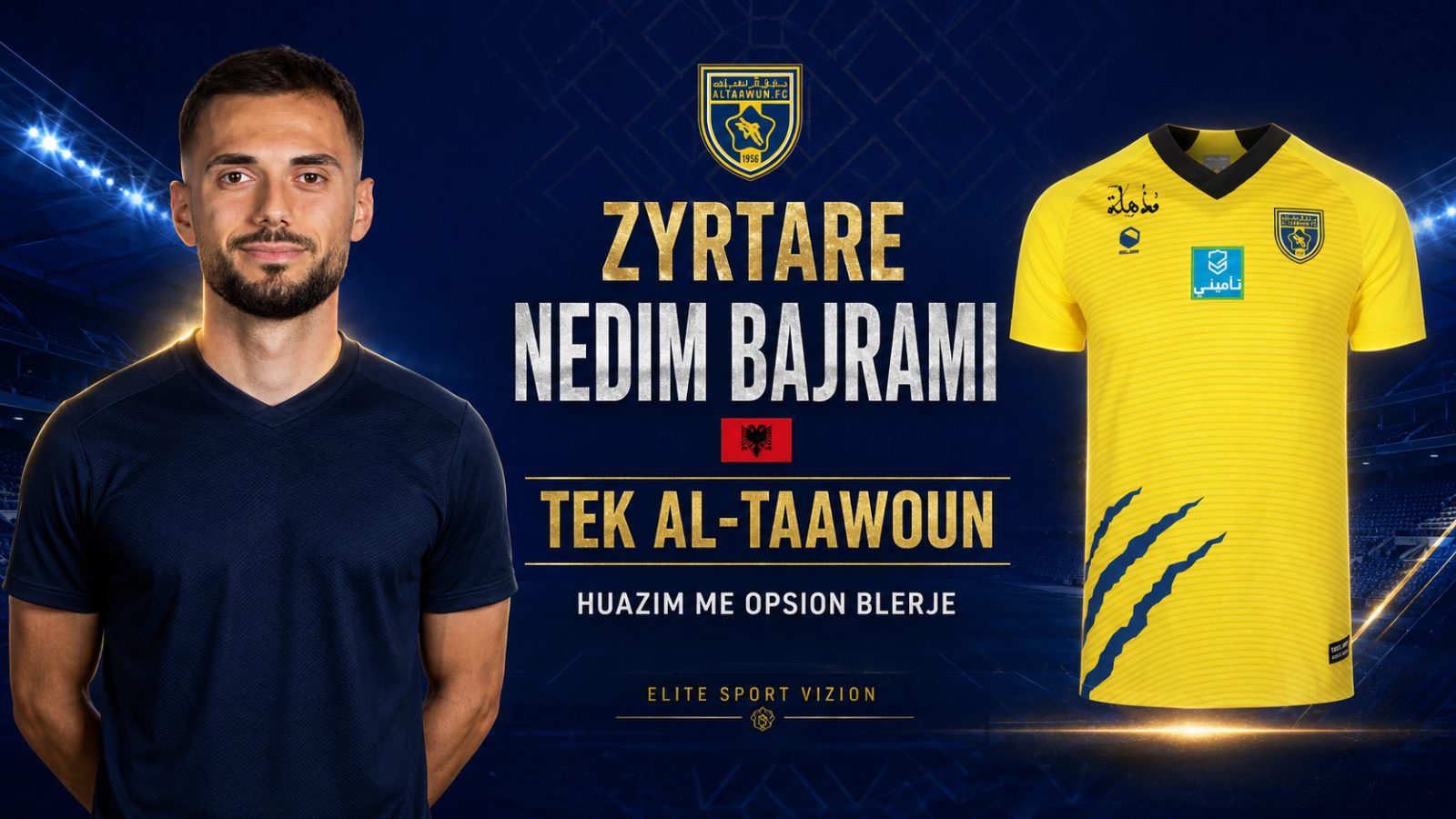 ZYRTARE: Nedim Bajrami largohet nga Rangers, transferohet tek Al-Taawoun