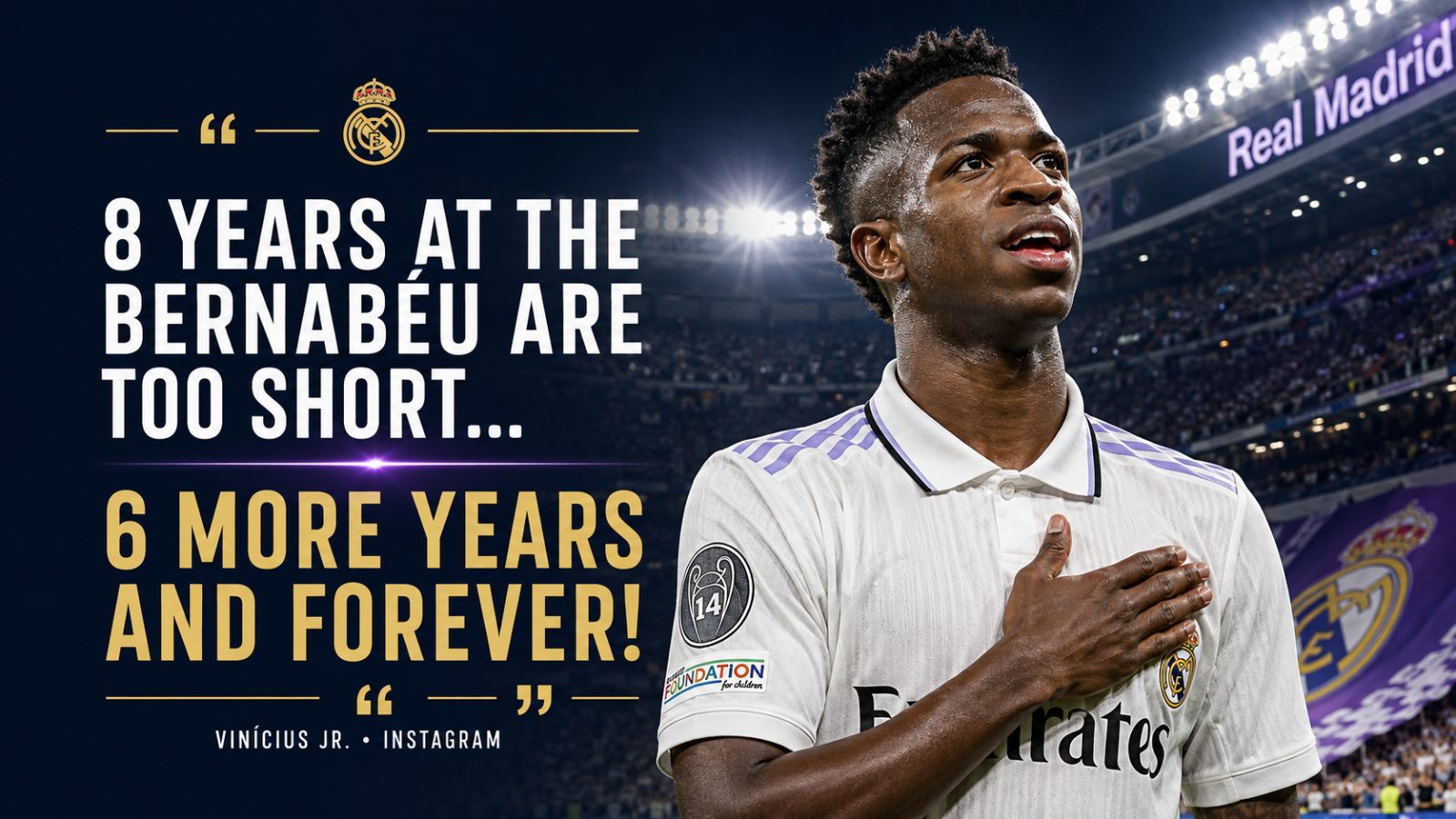Vinícius Jr. commits his future to Real Madrid until 2032