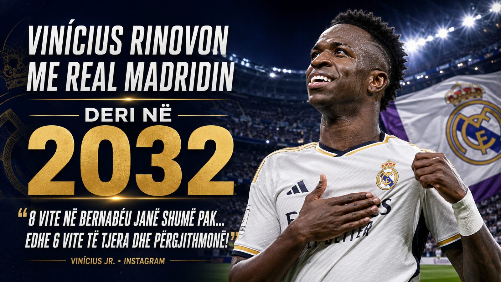 Vinícius Jr. lidh të ardhmen me Real Madridin deri në vitin 2032