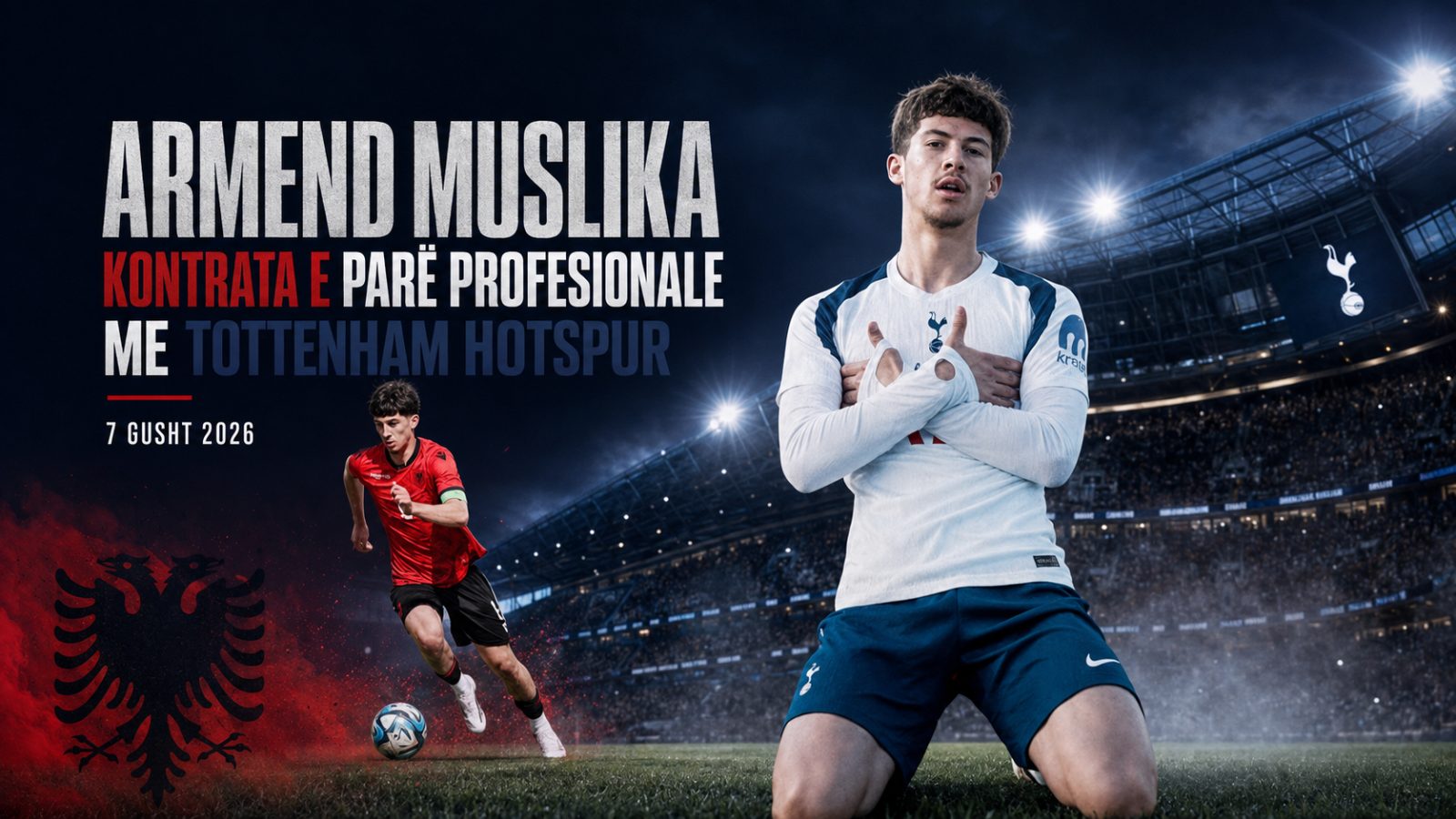 Armend Muslika nënshkruan kontratën e parë profesionale me Tottenham Hotspur