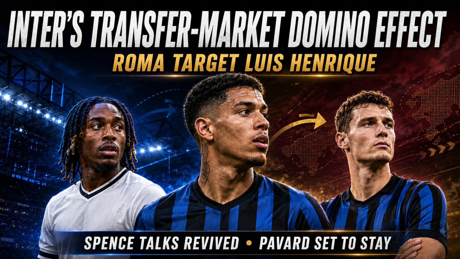 Inter’s Transfer-Market Domino Effect: Roma Target Luis Henrique, Spence Talks Revived and Pavard Set to Sta