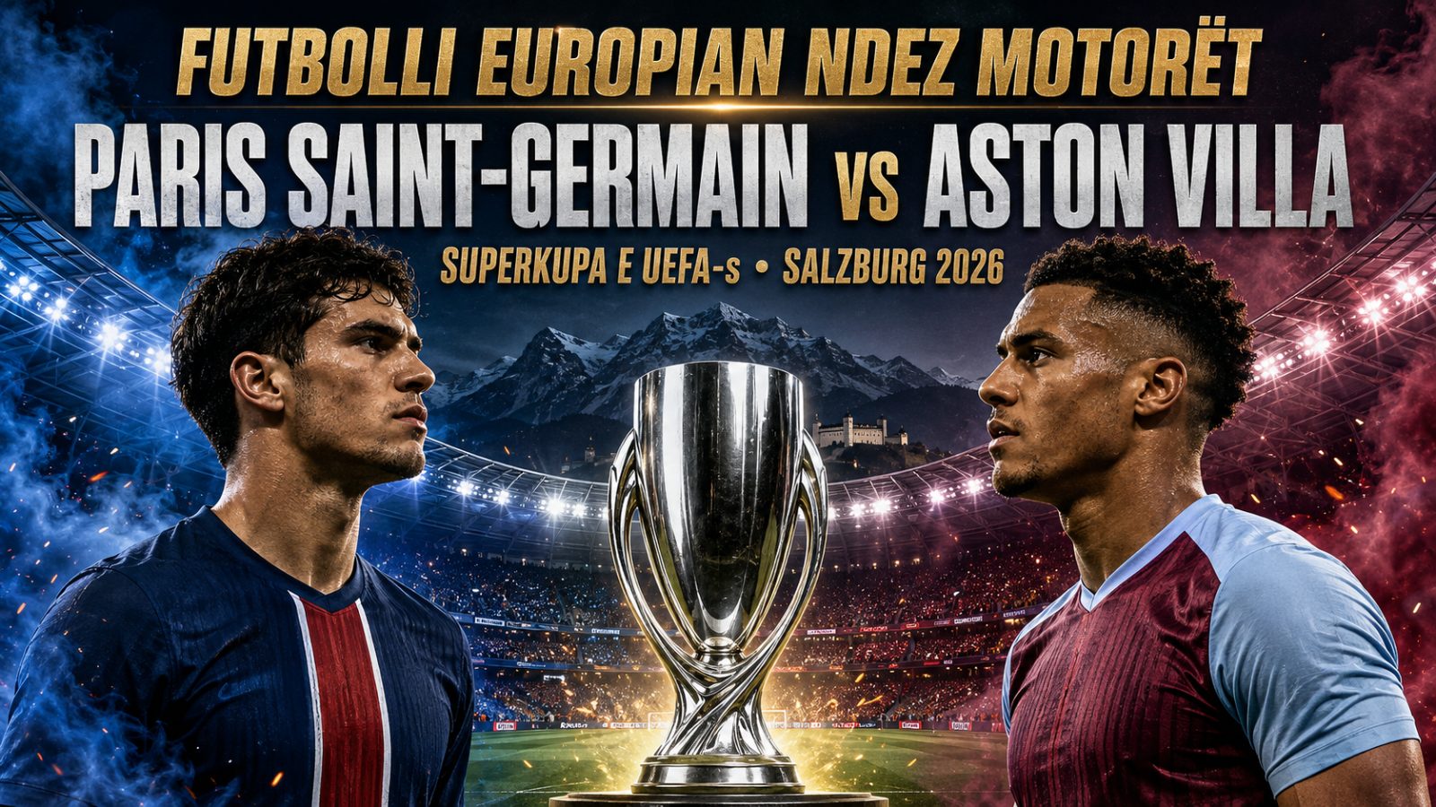Futbolli europian “ndez motorët” me Superkupën e UEFA-s: Paris Saint-Germain–Aston Villa për trofeun e parë