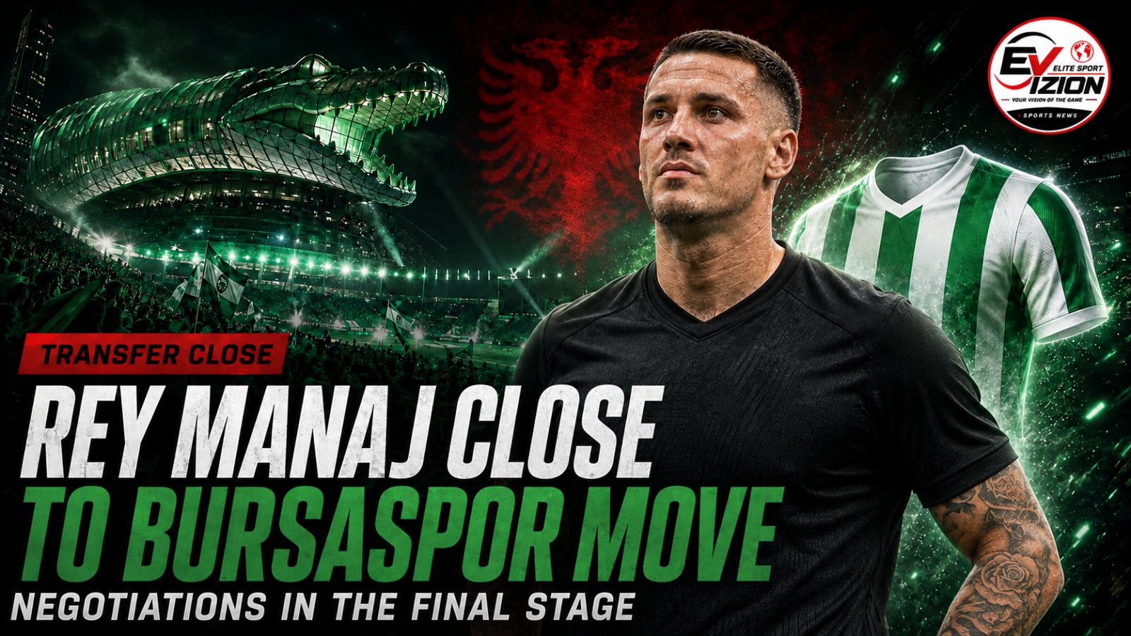 Rey Manaj Close to Bursaspor Move as the “Green Crocodiles” Target Albanian Striker