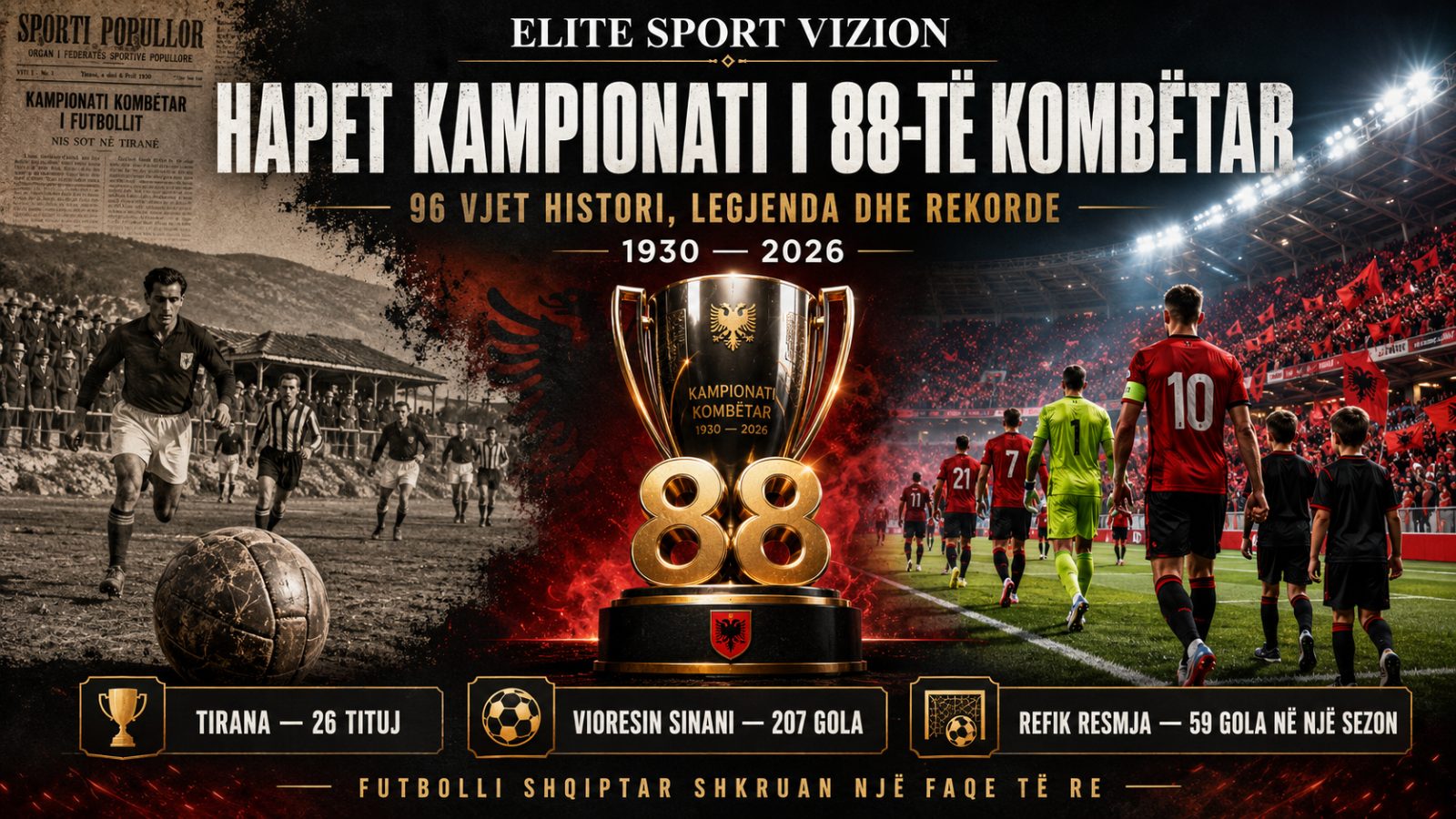 Speciale/ Hapet kampionati i 88-të kombëtar, 96 vjet histori, legjenda dhe rekorde të futbollit shqiptar