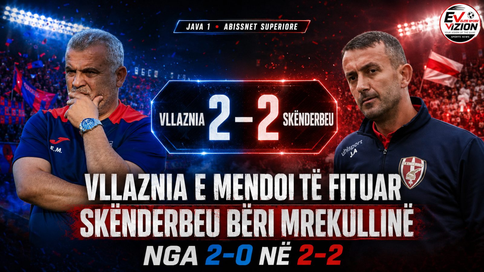 Vllaznia e mendoi të fituar, Skënderbeu i 13 lojtarëve bëri mrekullinë në Shkodër