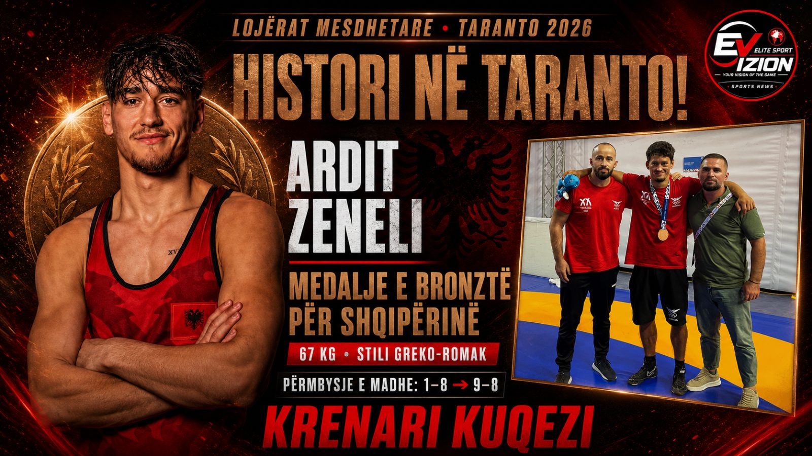 HISTORY IN TARANTO! Ardit Zeneli Wins Albania’s First Medal at the 2026 Mediterranean Games