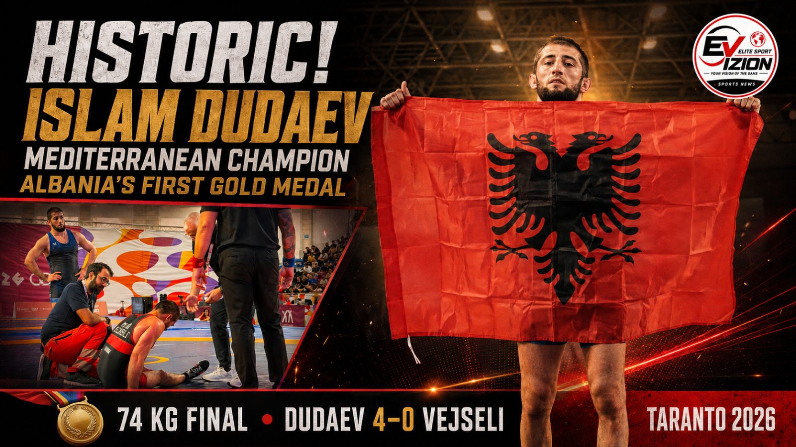 HISTORIC! Islam Dudaev Wins Albania’s First Gold Medal at Taranto 2026