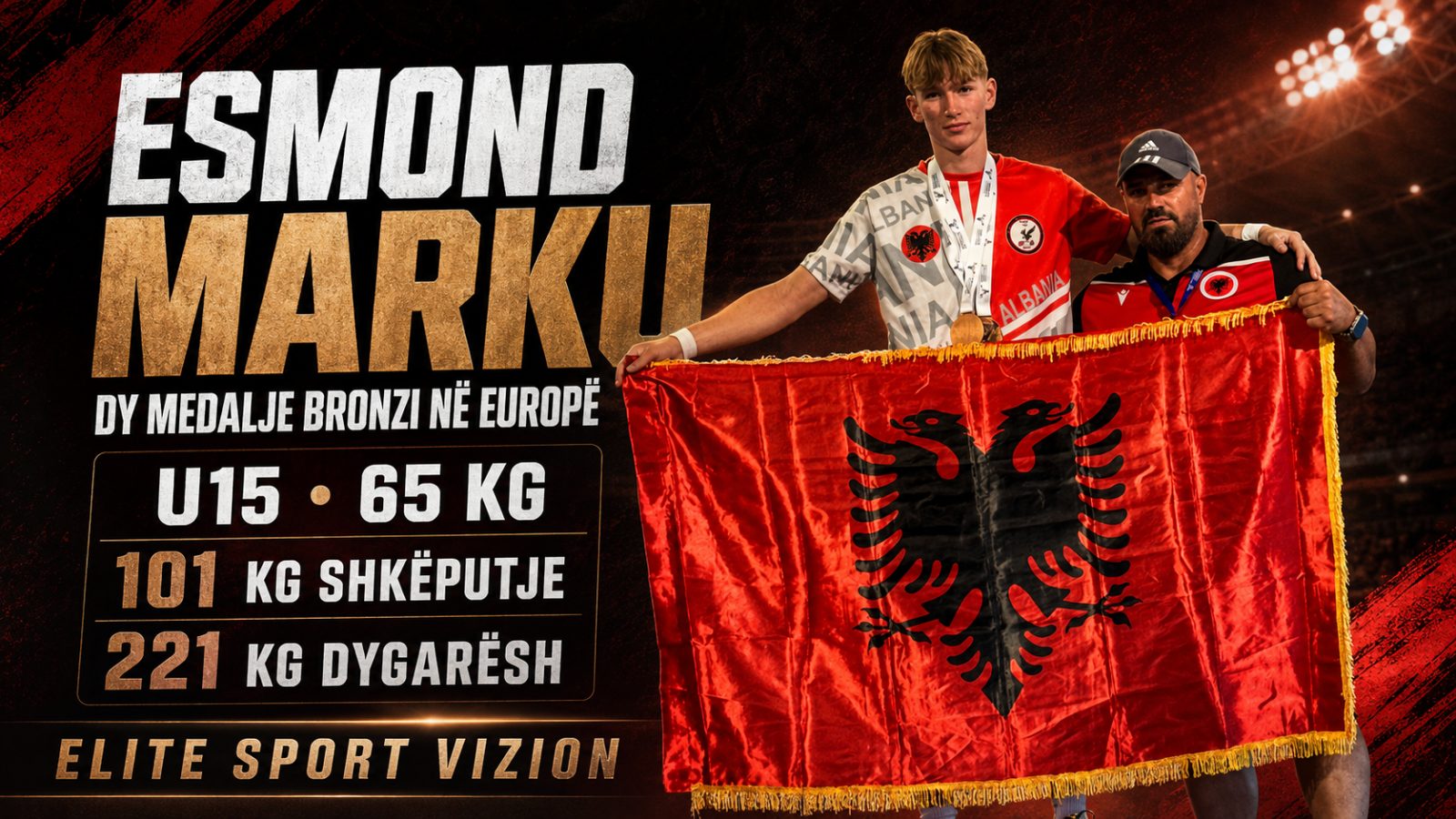ESMOND MARKU, DY MEDALJE BRONZI NË EUROPIANIN U15
