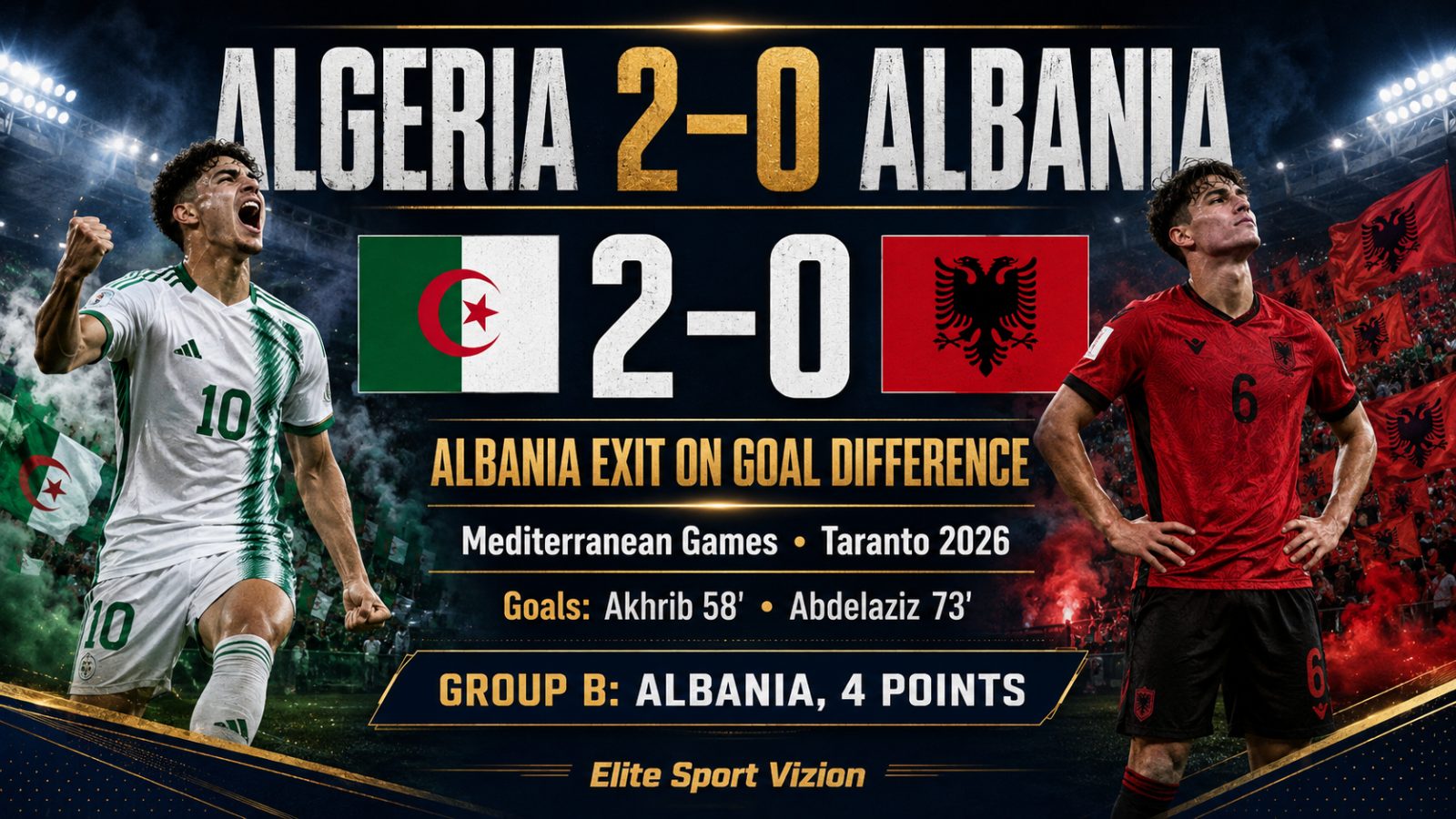 ALBANIA U-21 FALL TO ALGERIA AND EXIT TARANTO 2026 ON GOAL DIFFERENCE