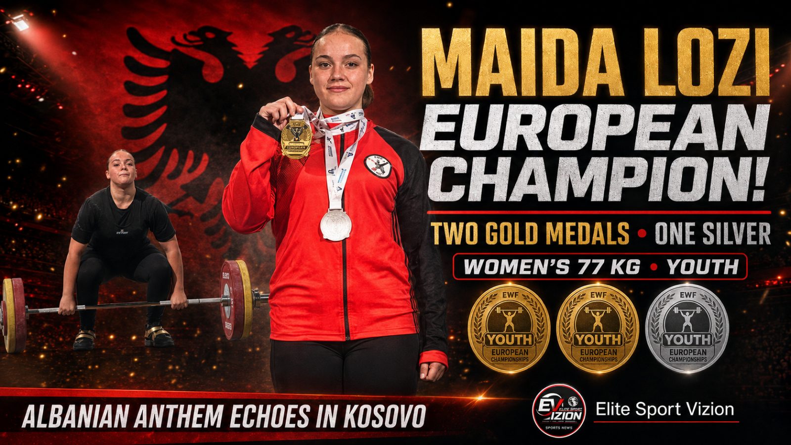 MAIDA LOZI, QUEEN OF EUROPE! TWO GOLD MEDALS AND ONE SILVER FOR ALBANIA