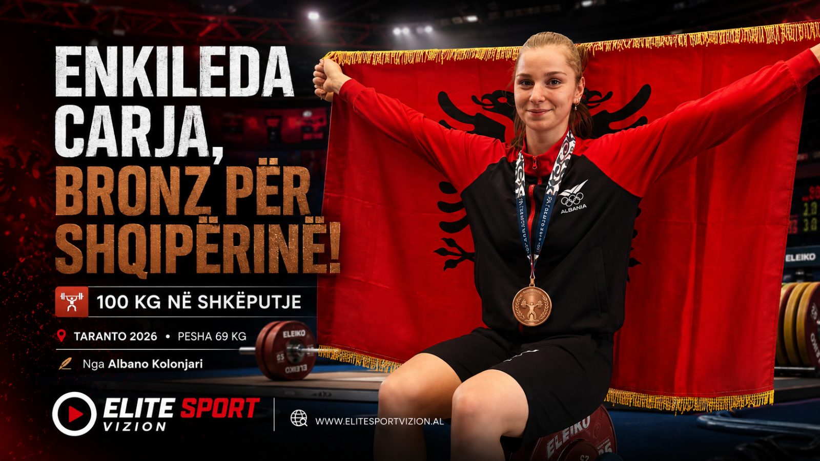 ENKILEDA CARJA, MEDALJE BRONZI PËR SHQIPËRINË NË “TARANTO 2026”
