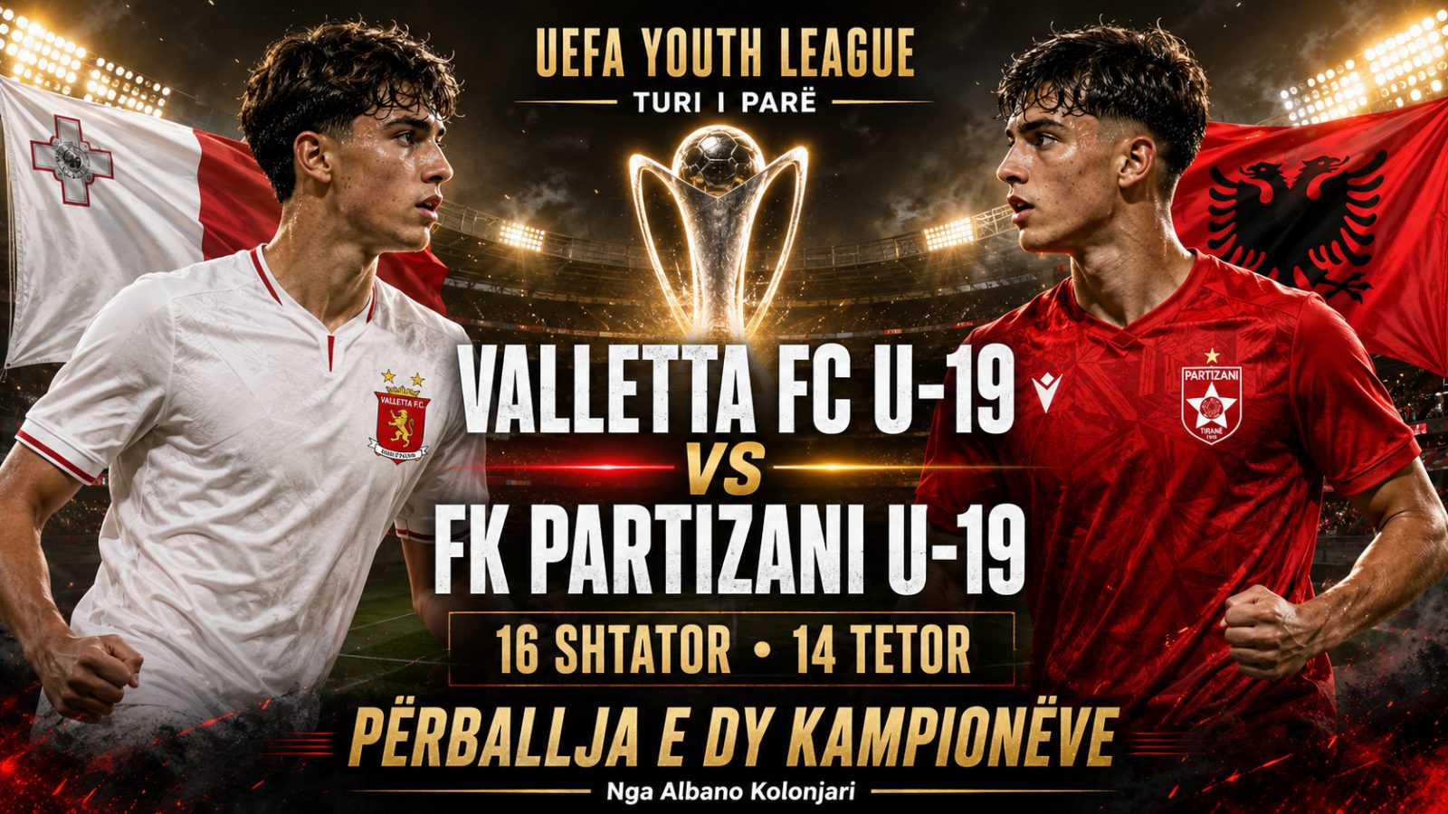 UEFA YOUTH LEAGUE/ PARTIZANI U-19 PËRBALLË KAMPIONËVE TË MALTËS