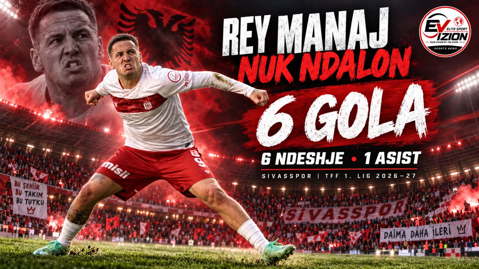 REY MANAJ NUK NDALON, 6 GOLA NË 6 NDESHJE!