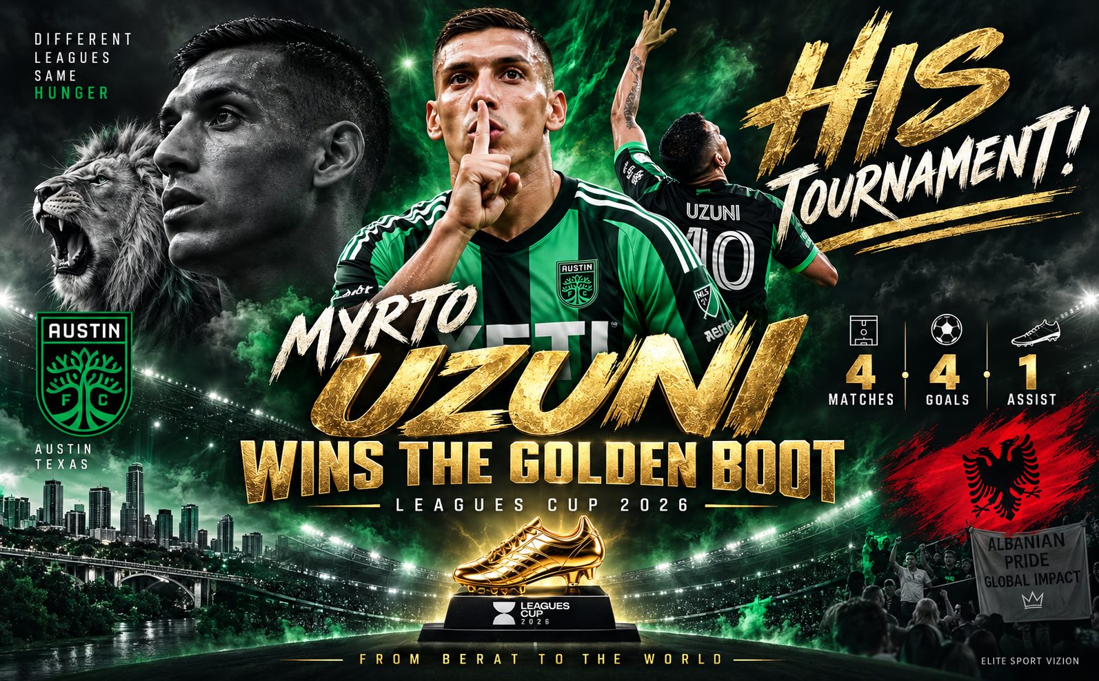 HIS TOURNAMENT! MYRTO UZUNI WINS THE 2026 LEAGUES CUP GOLDEN BOOT! 🇦🇱🦁