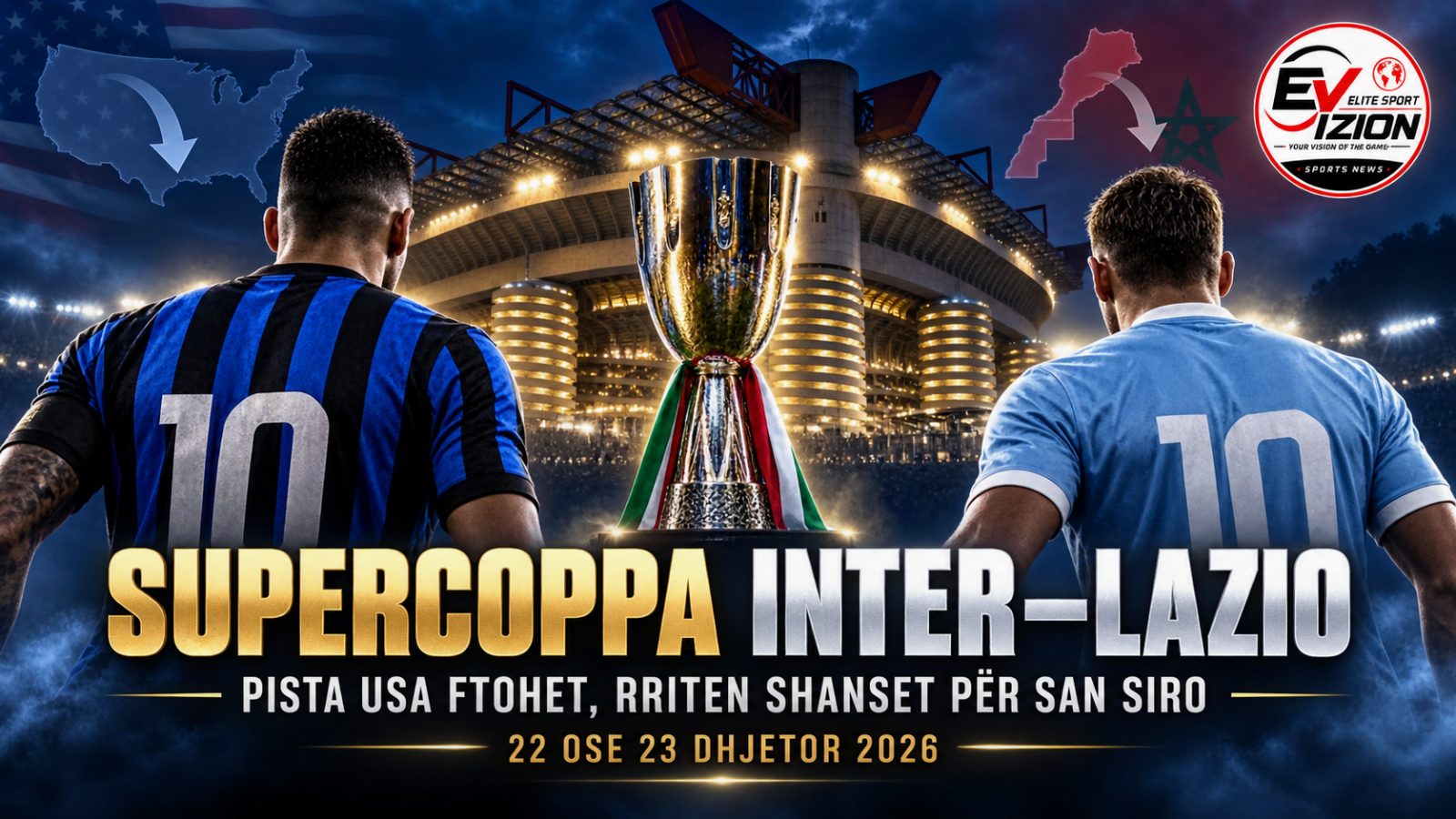 SUPERCOPPA INTER–LAZIO, PISTA AMERIKANE FTOHET: RRITEN SHANSET PËR “SAN SIRO”