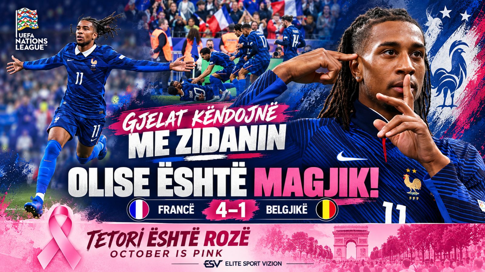 Gjelat këndojnë me Zidanin, Olise është magjik!