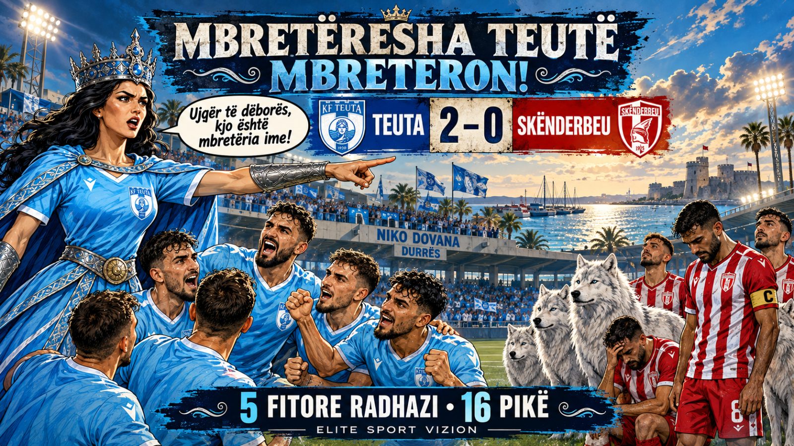 Mbretëresha Teutë mbretëron kampionatin! Durrsakët marrin fitoren e pestë radhazi