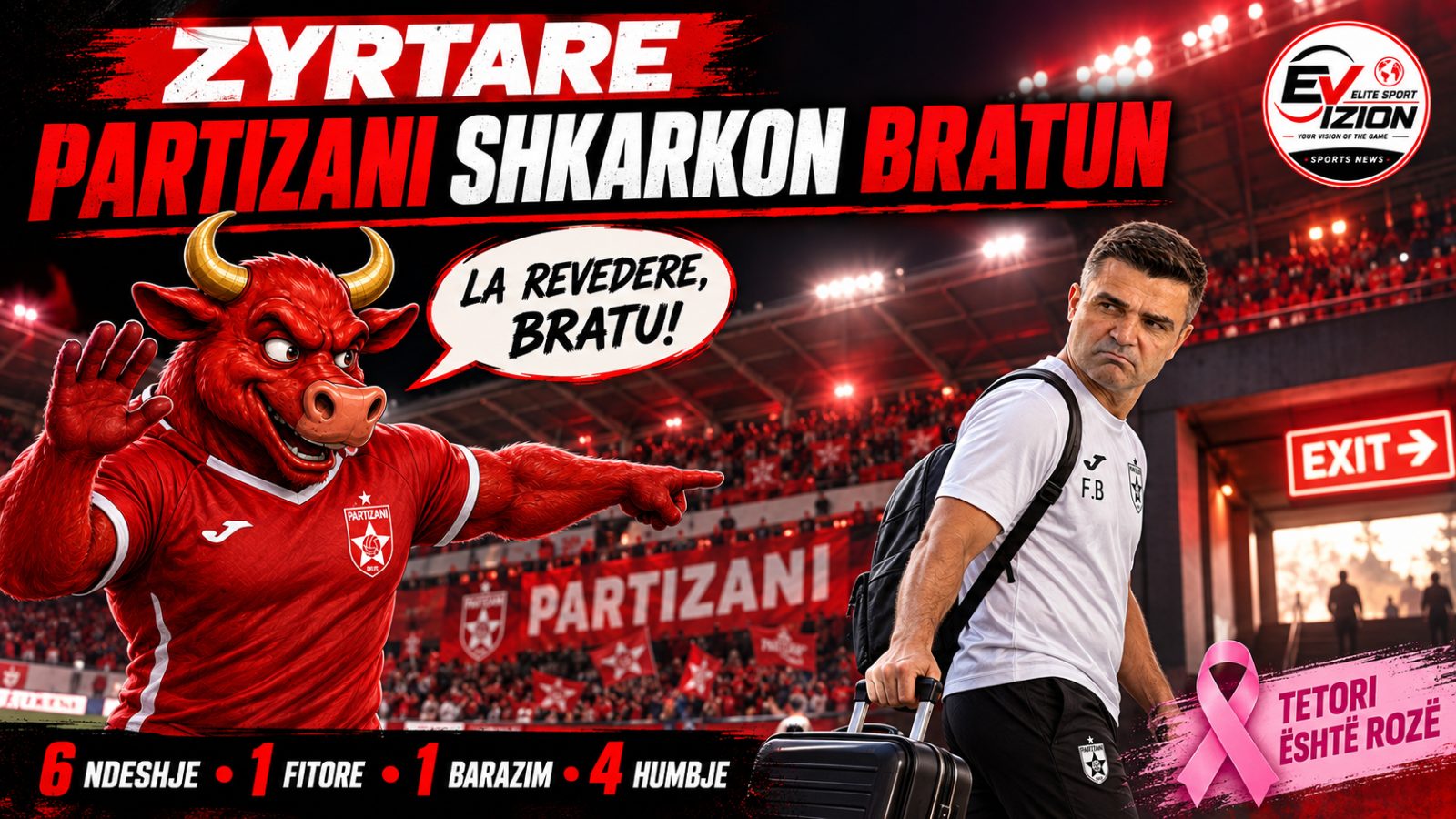 ZYRTARE / Partizani shkarkon Bratun, vetëm katër pikë në gjashtë javë