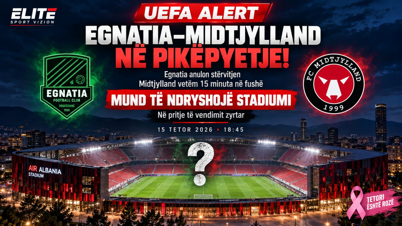 UEFA ALERT / Egnatia–Midtjylland në pikëpyetje: anulohen stërvitjet, mund të ndryshojë stadiumi
